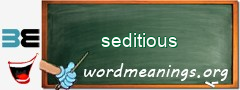 WordMeaning blackboard for seditious